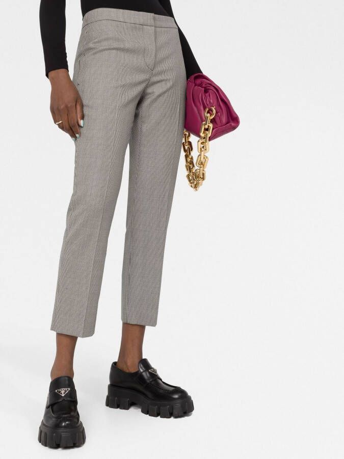 Alexander McQueen Geruite broek Zwart