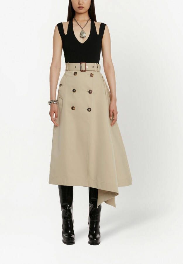 Alexander McQueen Ribgebreide tanktop Zwart