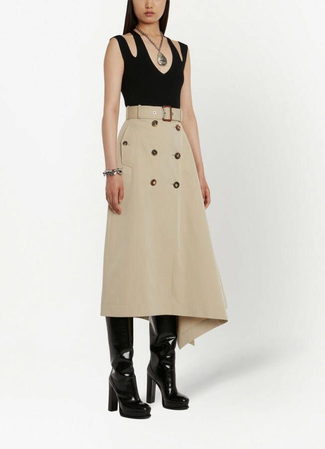 Alexander McQueen Ribgebreide tanktop Zwart