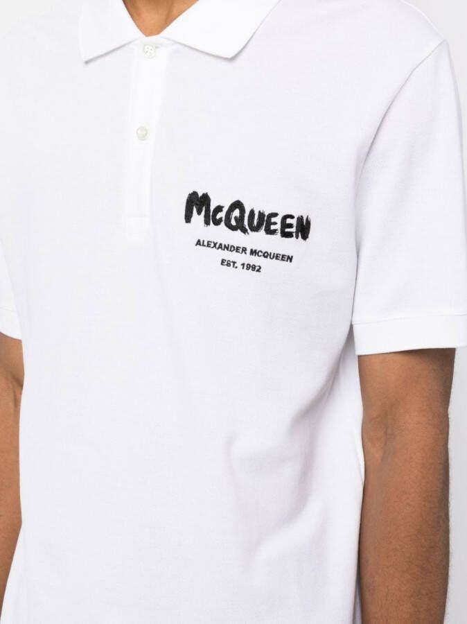 Alexander McQueen Poloshirt met borduurwerk Wit