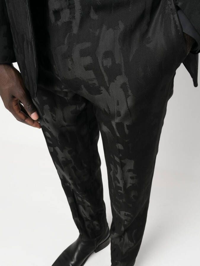 Alexander McQueen Pantalon met jacquard logo Zwart