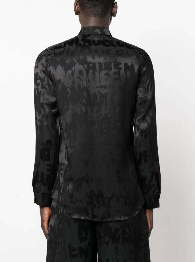 Alexander McQueen Overhemd met logo-jacquard Zwart