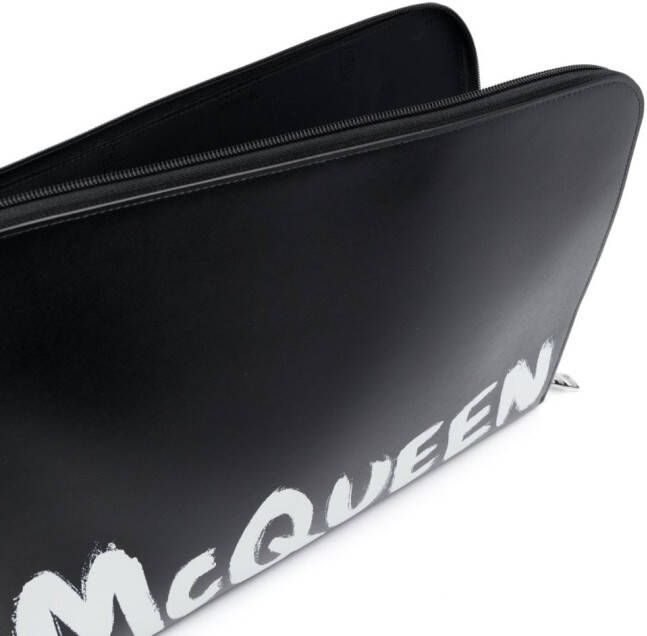 Alexander McQueen Clutch met logoprint Zwart