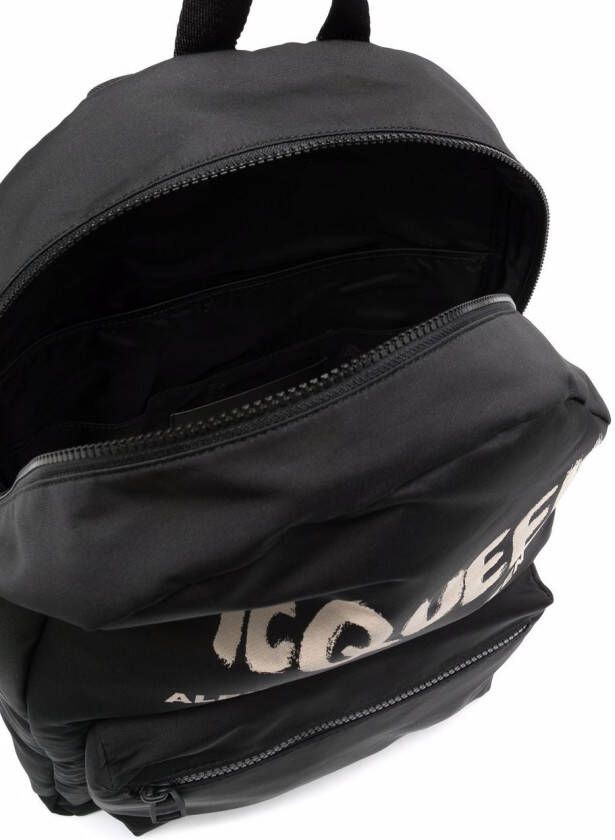Alexander McQueen Graffiti Metropolitan rugzak met print Zwart