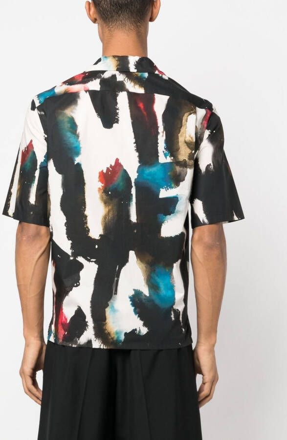 Alexander McQueen Overhemd met graffiti-print Wit