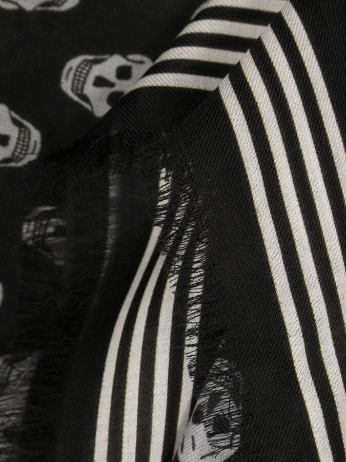 Alexander McQueen Sjaal met doodskopprint Zwart