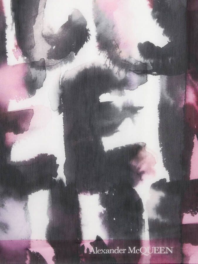 Alexander McQueen Sjaal met print Zwart