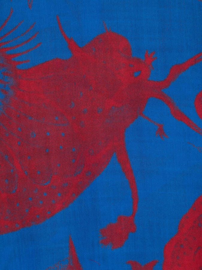 Alexander McQueen Sjaal met print Blauw