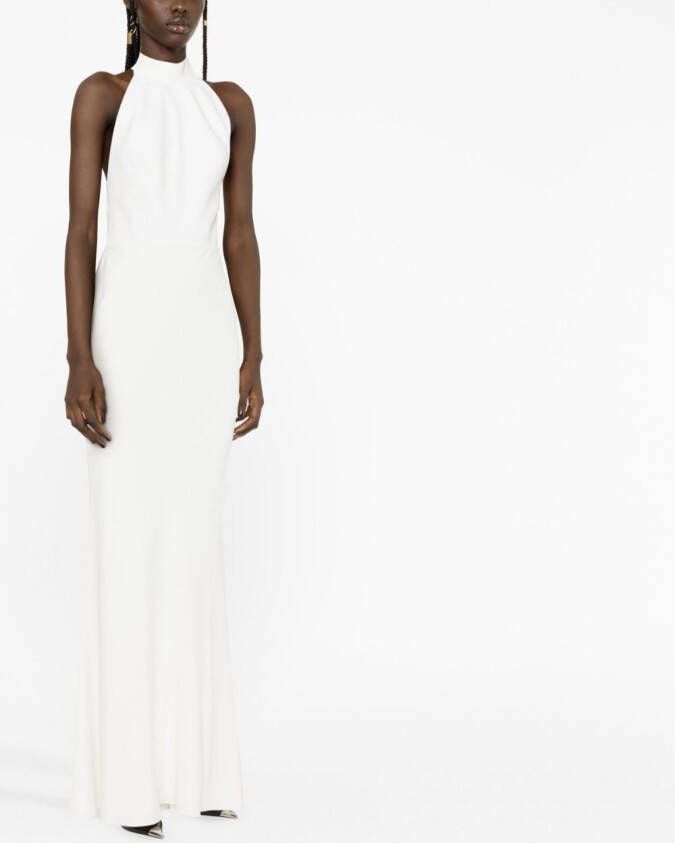 Alexander McQueen Maxi-jurk met halternek Wit