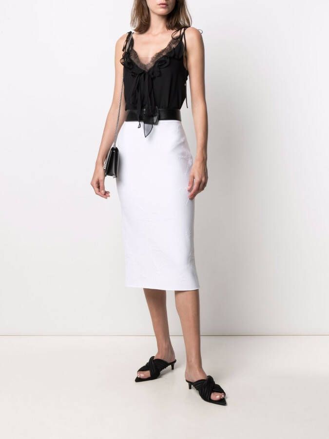 Alexander McQueen Hemd met afwerking van kant Zwart