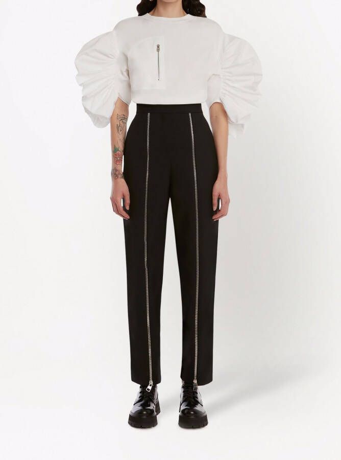 Alexander McQueen High waist broek Zwart