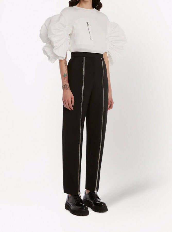 Alexander McQueen High waist broek Zwart