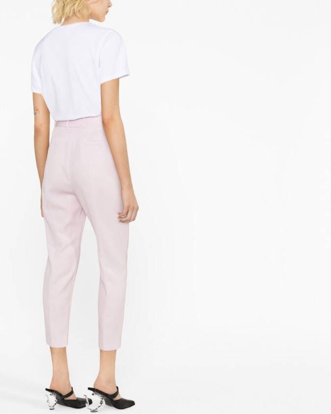 Alexander McQueen High-waist broek Roze