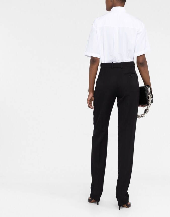 Alexander McQueen High waist pantalon Zwart