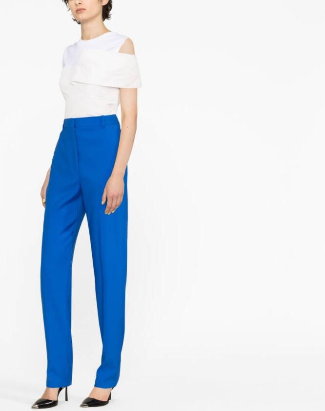 Alexander McQueen High waist pantalon Blauw