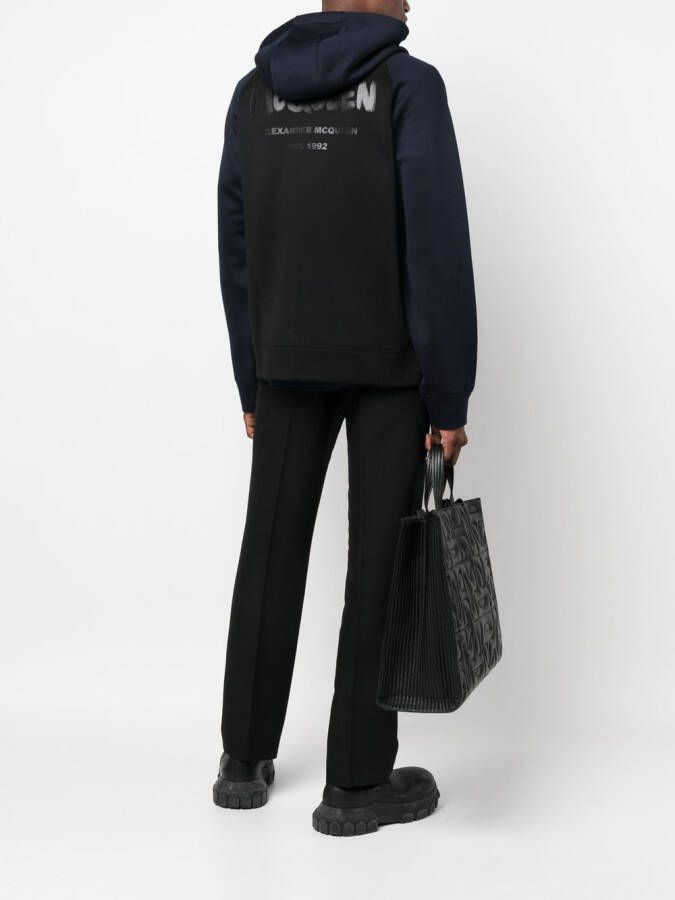 Alexander McQueen Hoodie met colourblocking Zwart