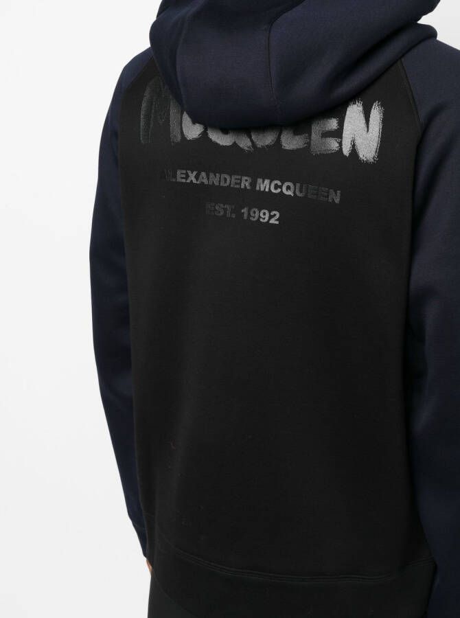 Alexander McQueen Hoodie met colourblocking Zwart