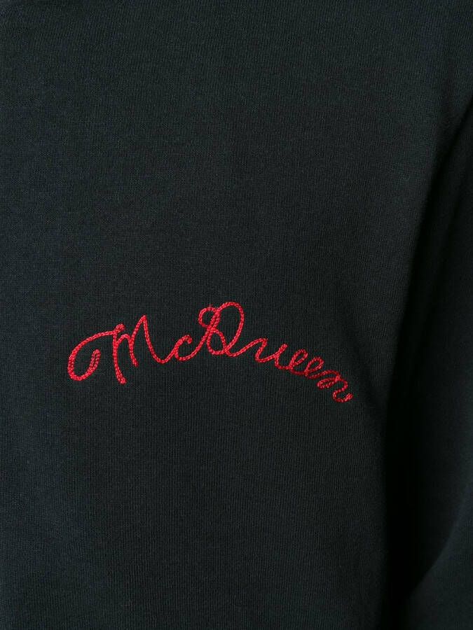 Alexander McQueen Hoodie met geborduurd logo Zwart