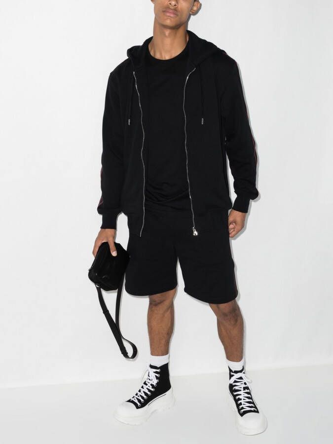 Alexander McQueen Hoodie met logoband Zwart
