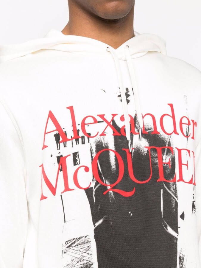 Alexander McQueen Hoodie met logoprint Wit