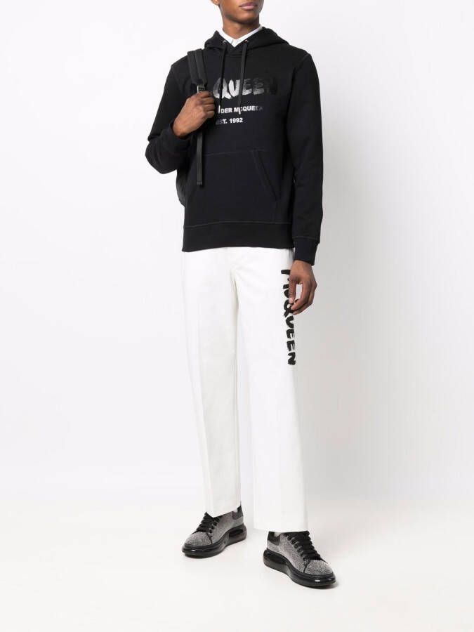 Alexander McQueen Hoodie met logoprint Zwart