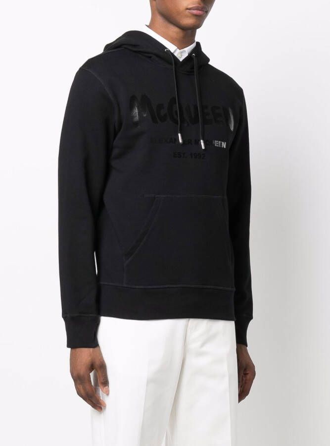 Alexander McQueen Hoodie met logoprint Zwart