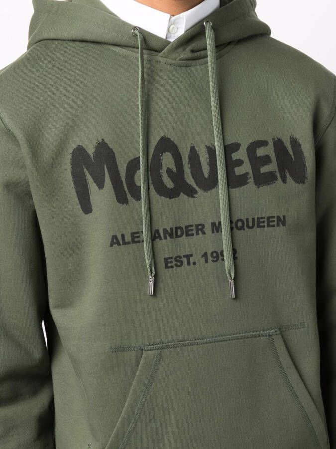 Alexander McQueen Hoodie met print Groen