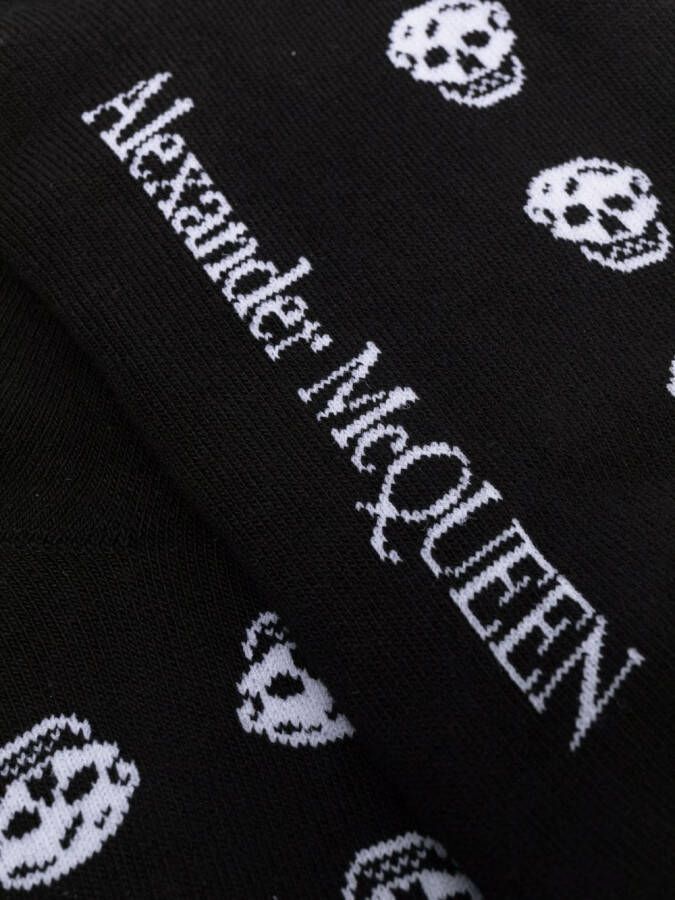 Alexander McQueen Intarsia enkelsokken Zwart