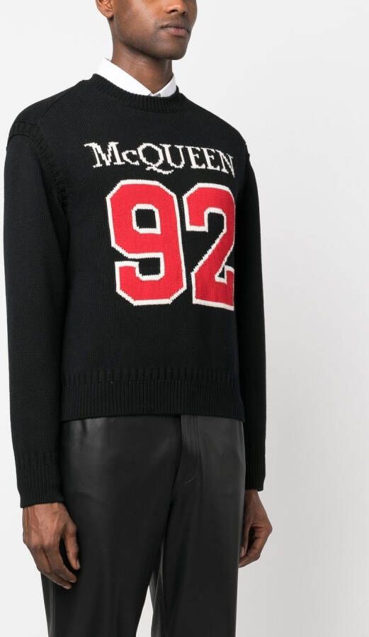 Alexander McQueen Intarsia trui Zwart