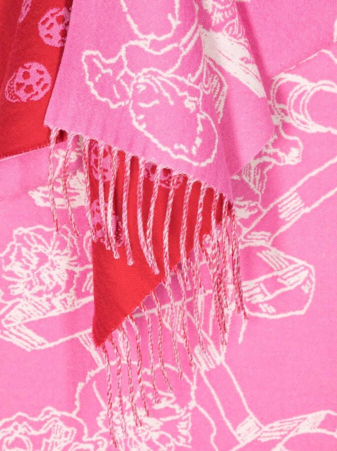 Alexander McQueen Intarsia sjaal Roze