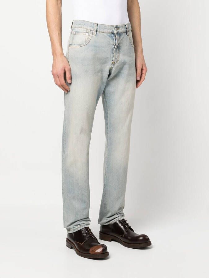 Alexander McQueen Jeans met logopatch Blauw