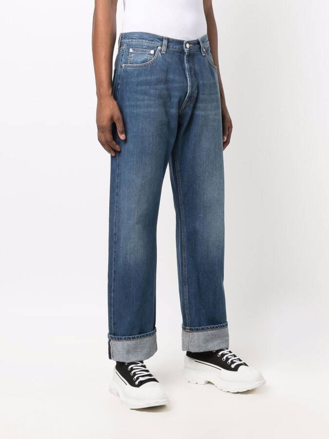 Alexander McQueen Jeans met wijde pijpen Blauw