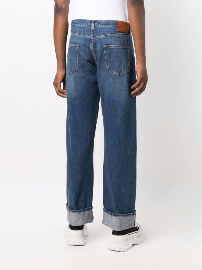 Alexander McQueen Jeans met wijde pijpen Blauw