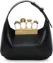 Alexander McQueen The Jewelled Hobo leren mini tas Zwart - Thumbnail 2