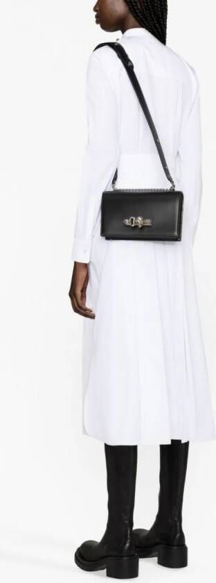 Alexander McQueen Jewelled leren tas Zwart