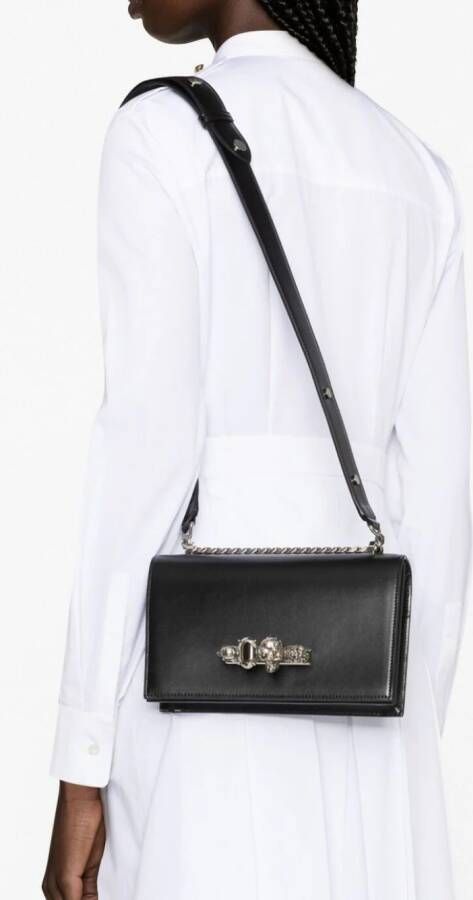 Alexander McQueen Jewelled leren tas Zwart