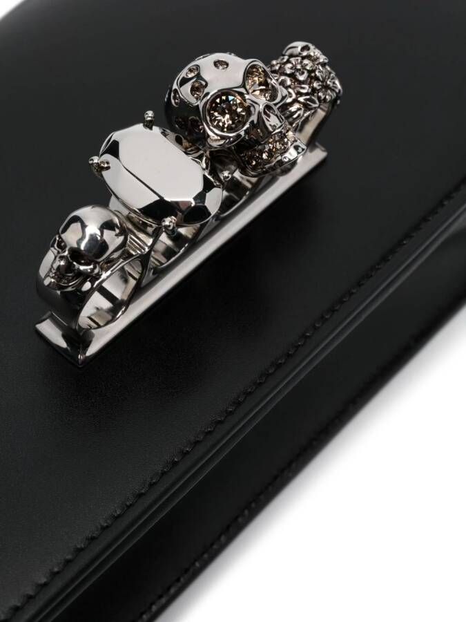 Alexander McQueen Jewelled leren tas Zwart