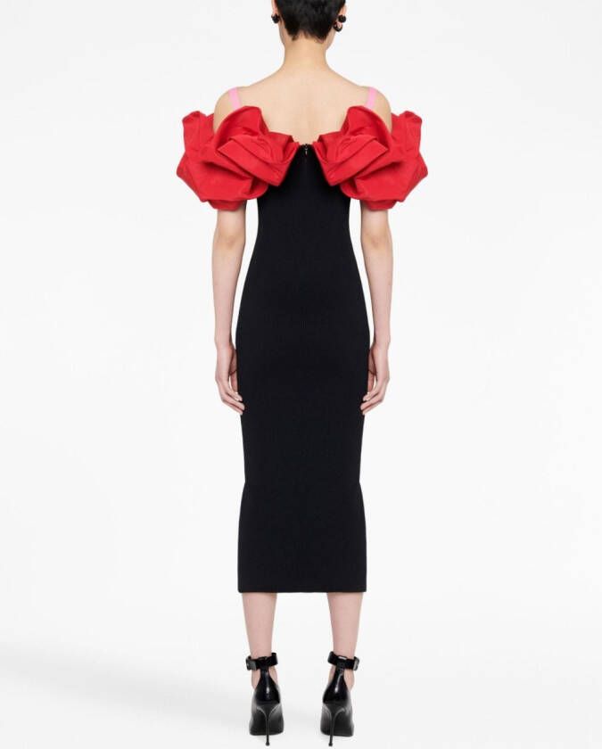 Alexander McQueen Kokerjurk met ruches Zwart
