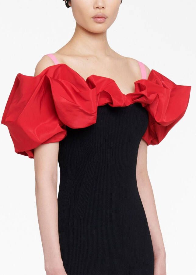 Alexander McQueen Kokerjurk met ruches Zwart