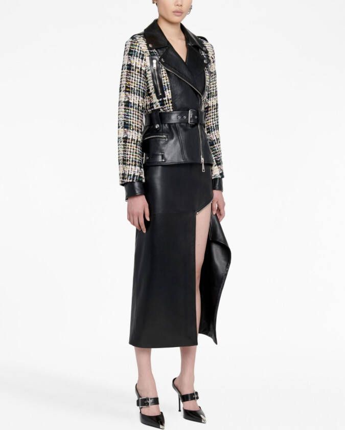 Alexander McQueen Leren bikerjack Zwart