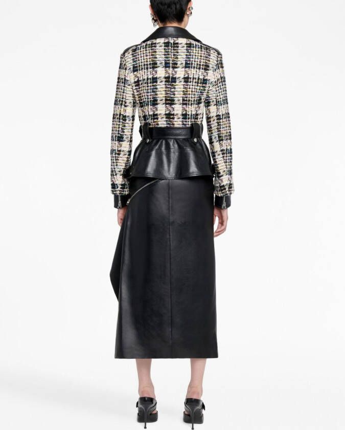 Alexander McQueen Leren bikerjack Zwart