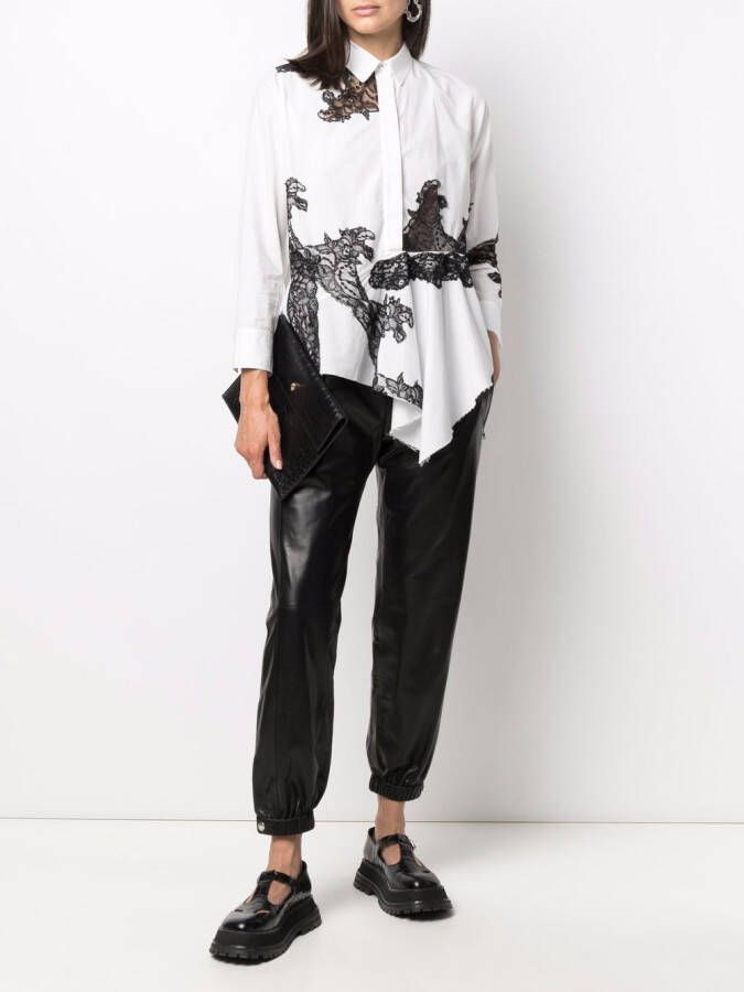 Alexander McQueen Leren broek Zwart