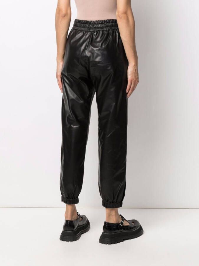 Alexander McQueen Leren broek Zwart