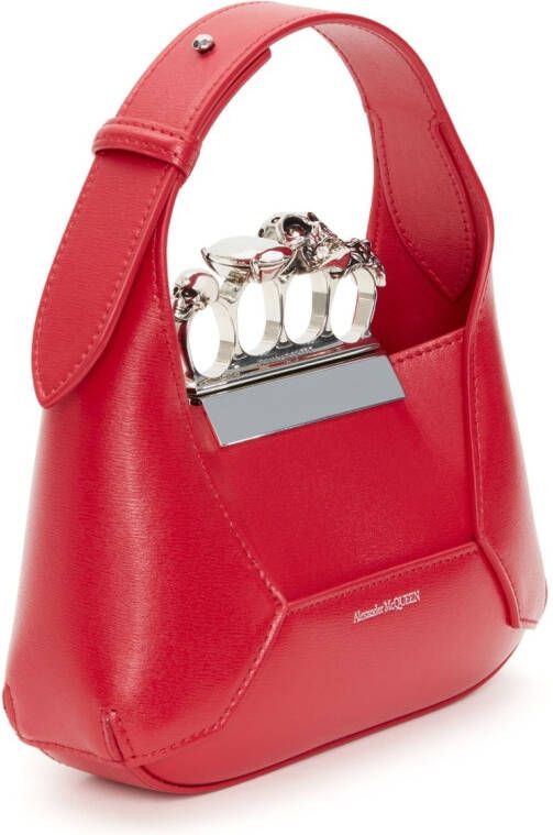 Alexander McQueen The Jewelled Hobo leren mini tas Rood
