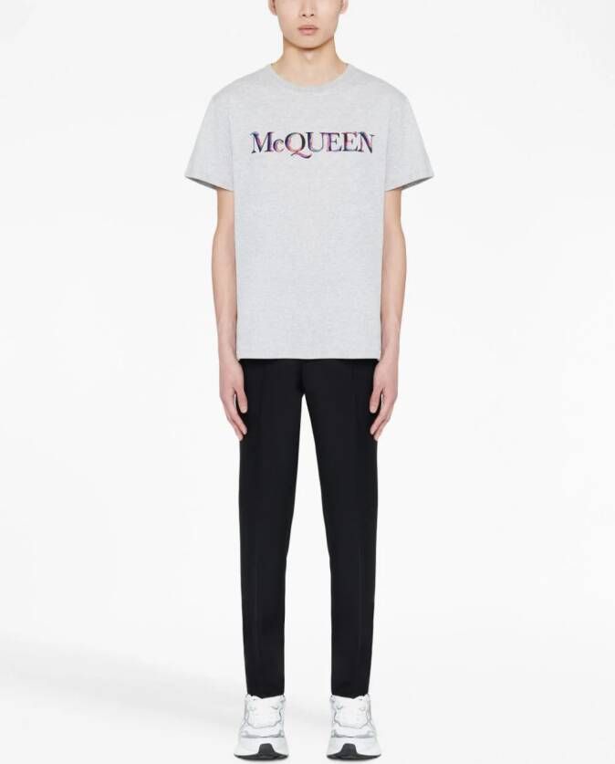 Alexander McQueen T-shirt met geborduurd logo Grijs