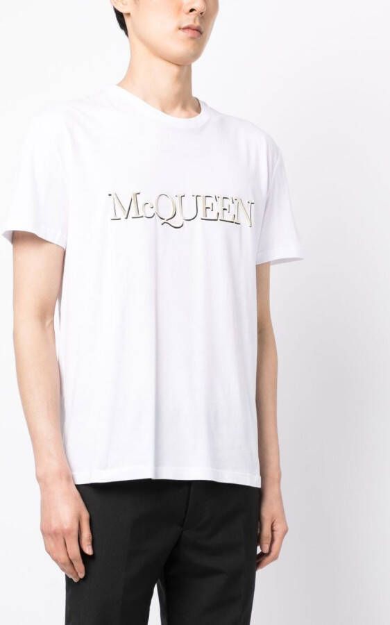 Alexander McQueen T-shirt met geborduurd logo Wit