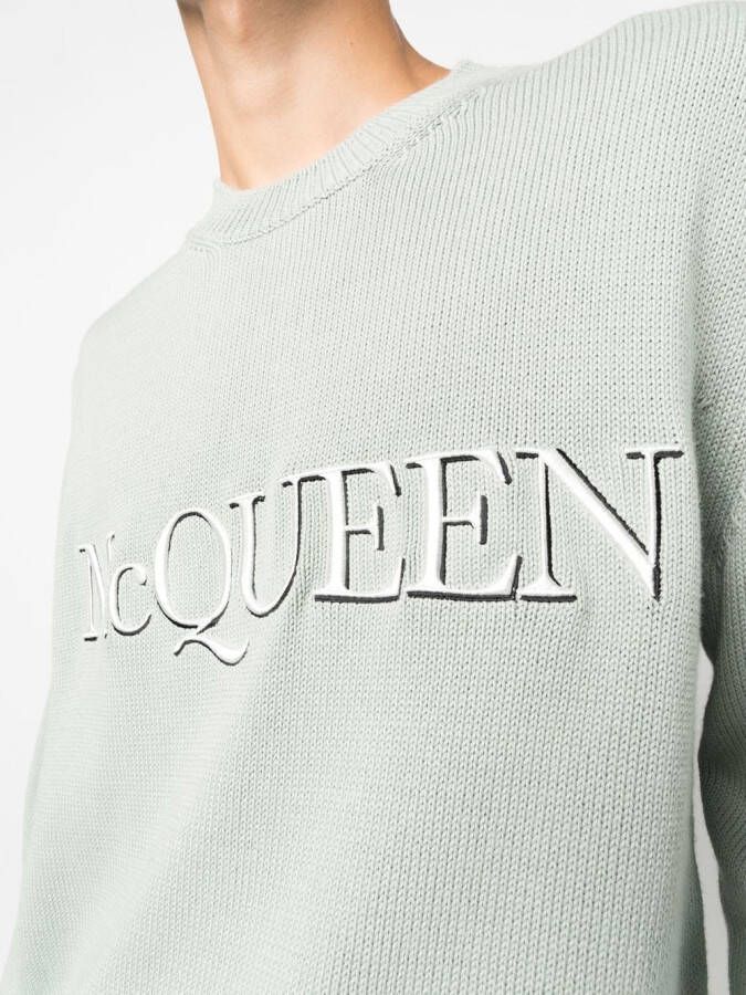 Alexander McQueen Trui met geborduurd logo Groen