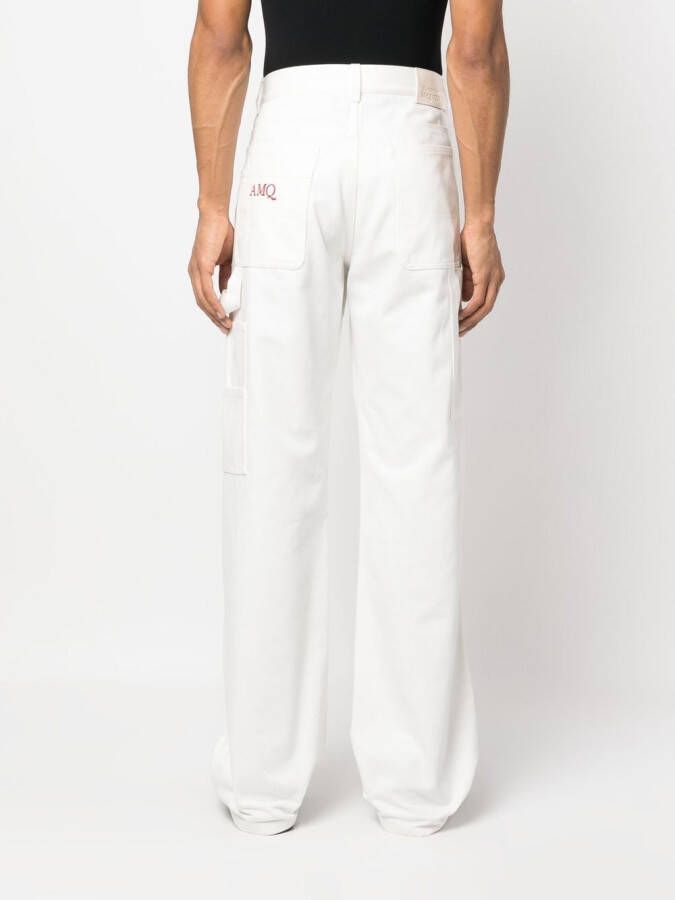 Alexander McQueen Jeans met geborduurd logo Wit