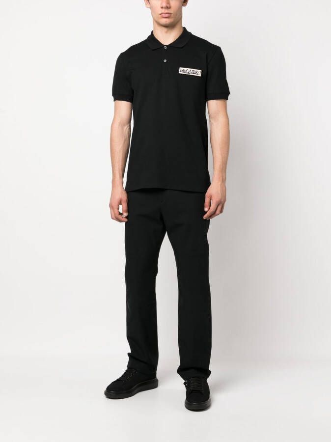 Alexander McQueen Poloshirt met logopatch Zwart