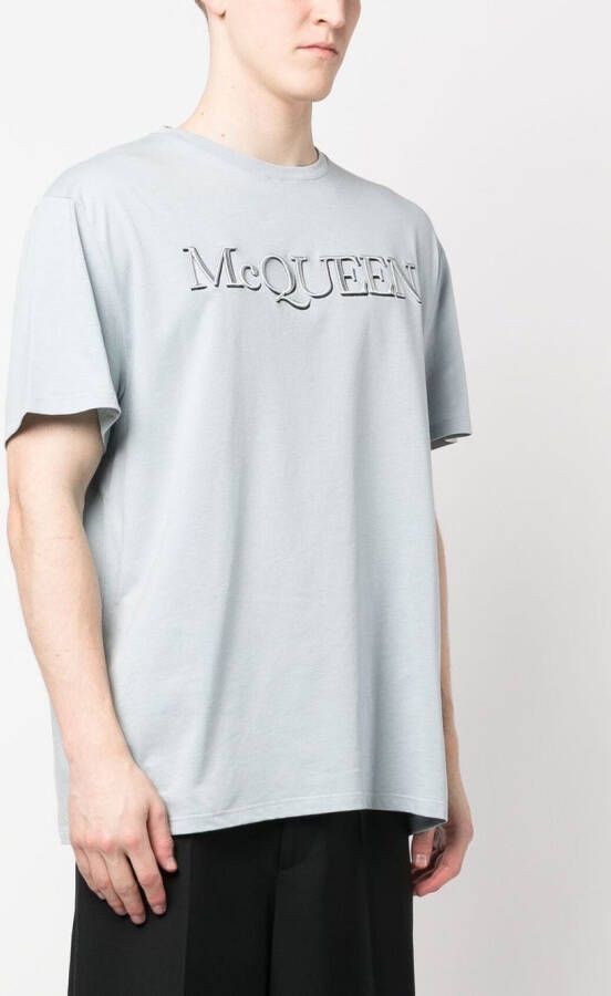 Alexander McQueen T-shirt met logoprint Grijs